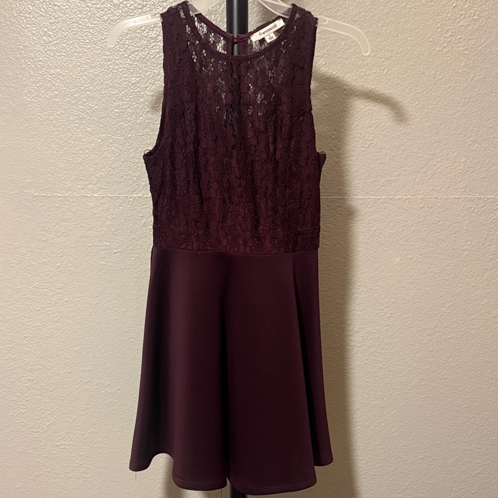 Francesca's Plum Lace Sleeveless Dress